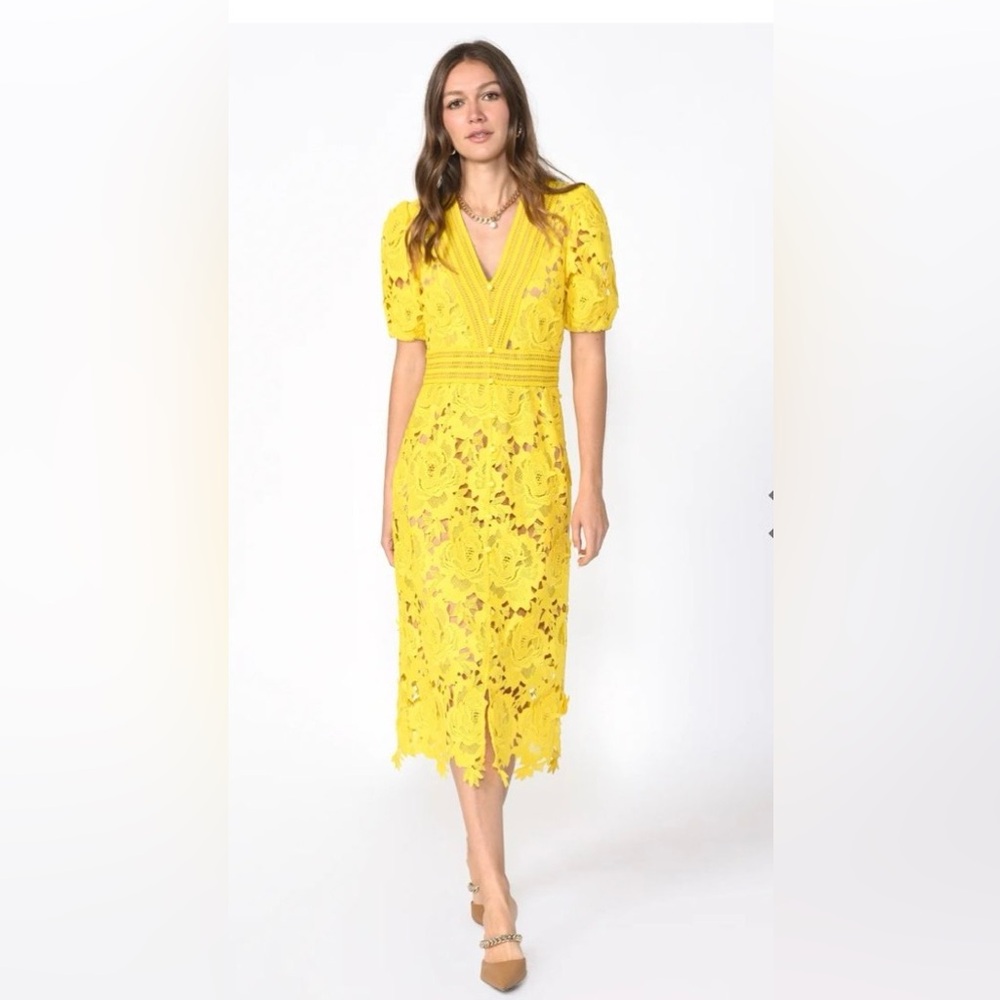 StylebyGG never used yellow dress. NWT crochet lace dress